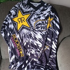 Men's Black and Yellow Racing Shirt